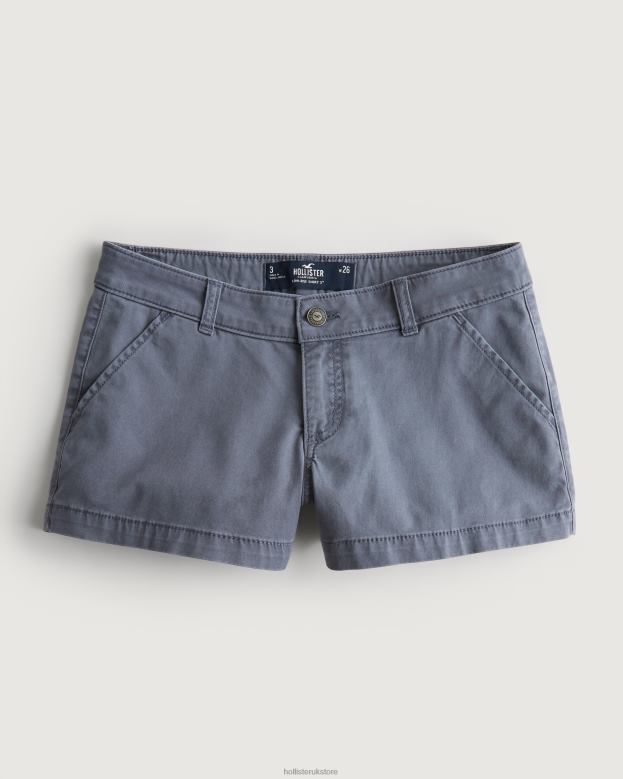Bottoms Hollister Women Low-Rise Twill Chino Shorts 3 48820478 Blue