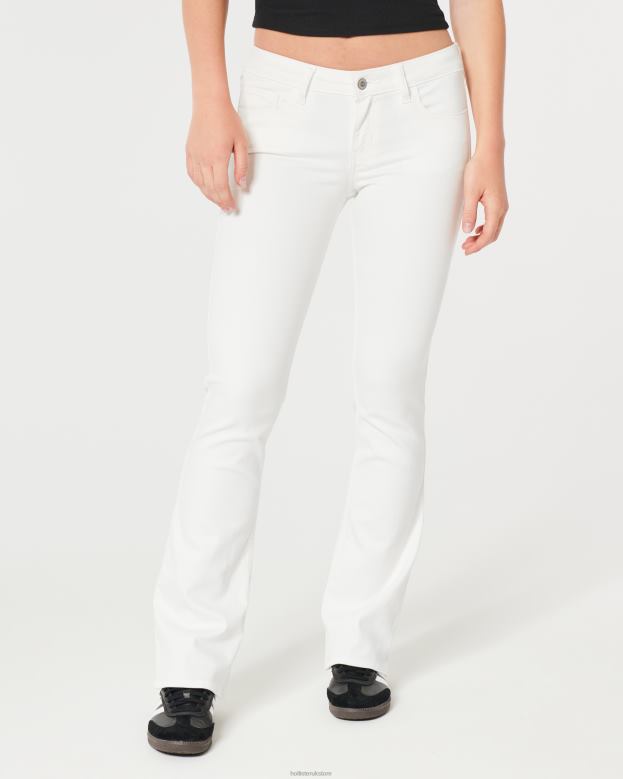 Bottoms Hollister Women Low-Rise White Boot Jeans 48820629 White