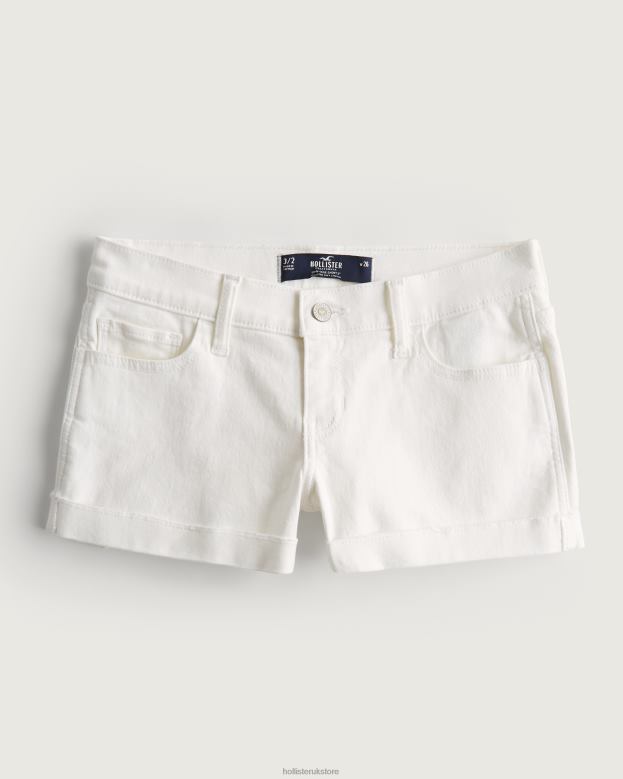 Bottoms Hollister Women Low-Rise White Denim Shorts 3 48820605 White