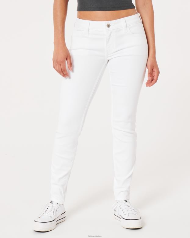 Bottoms Hollister Women Low-Rise White Super Skinny Jeans 48820639 White