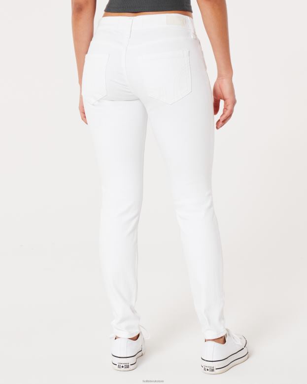 Bottoms Hollister Women Low-Rise White Super Skinny Jeans 48820639 White