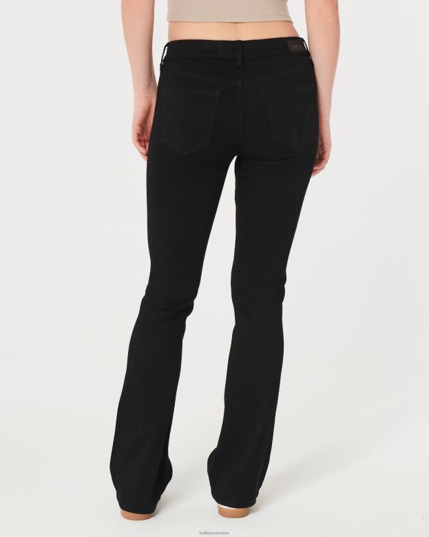 Bottoms Hollister Women Mid-Rise Black Boot Jeans 48820506 Black