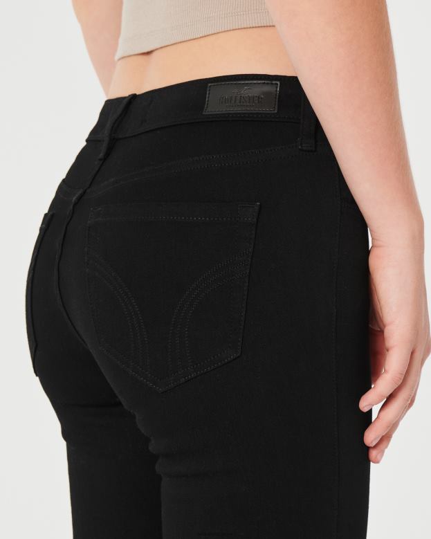 Bottoms Hollister Women Mid-Rise Black Boot Jeans 48820506 Black