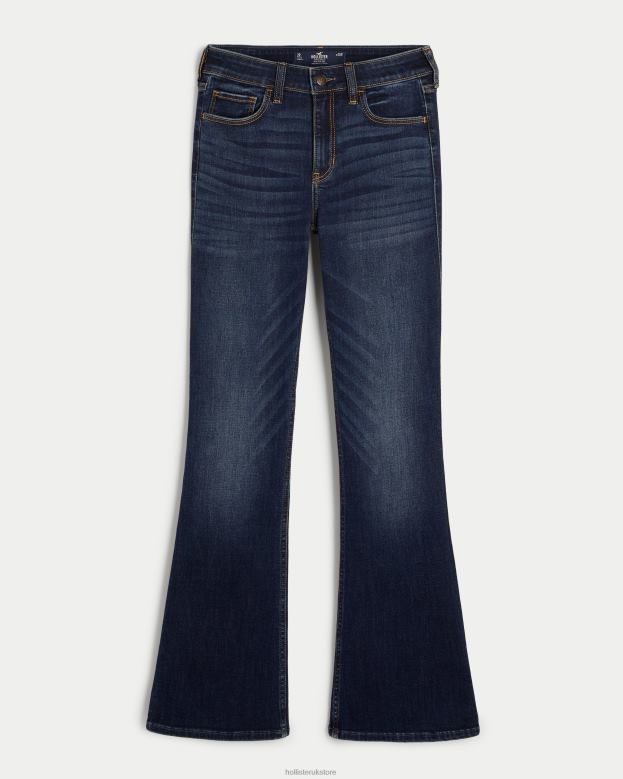 Bottoms Hollister Women Mid-Rise Dark Wash Boot Jeans 48820477 Dark