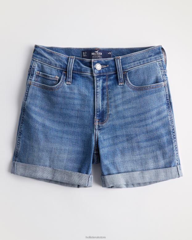 Bottoms Hollister Women Mid-Rise Medium Wash Denim Shorts 5 48820659 Medium Wash