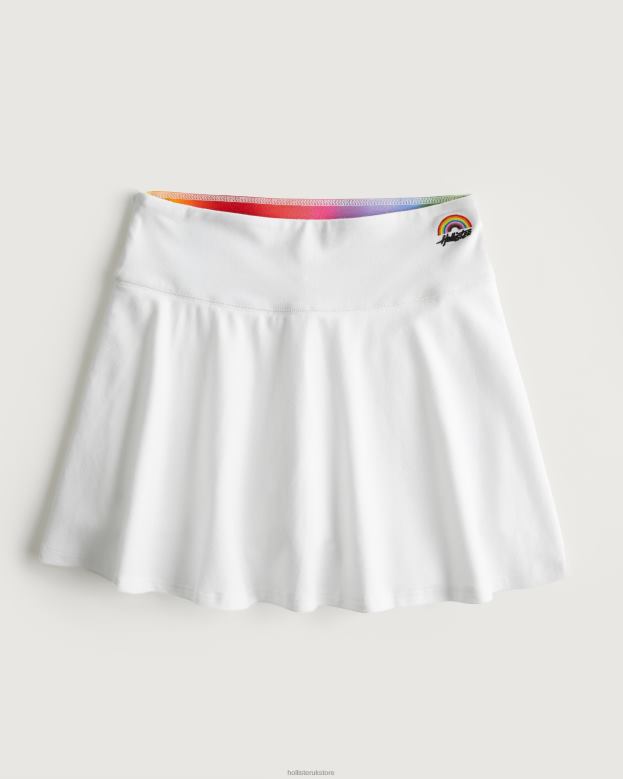 Bottoms Hollister Women Pride Adjustable Rise Mini Skater Skort 48820755 White