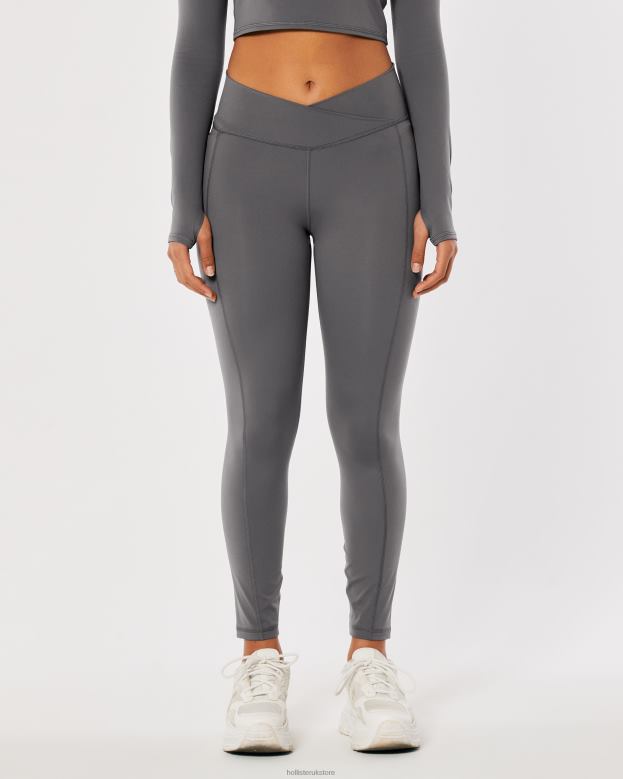 Bottoms Hollister Women Social Tourist High-Rise V-Waist Leggings 48820766 Grey