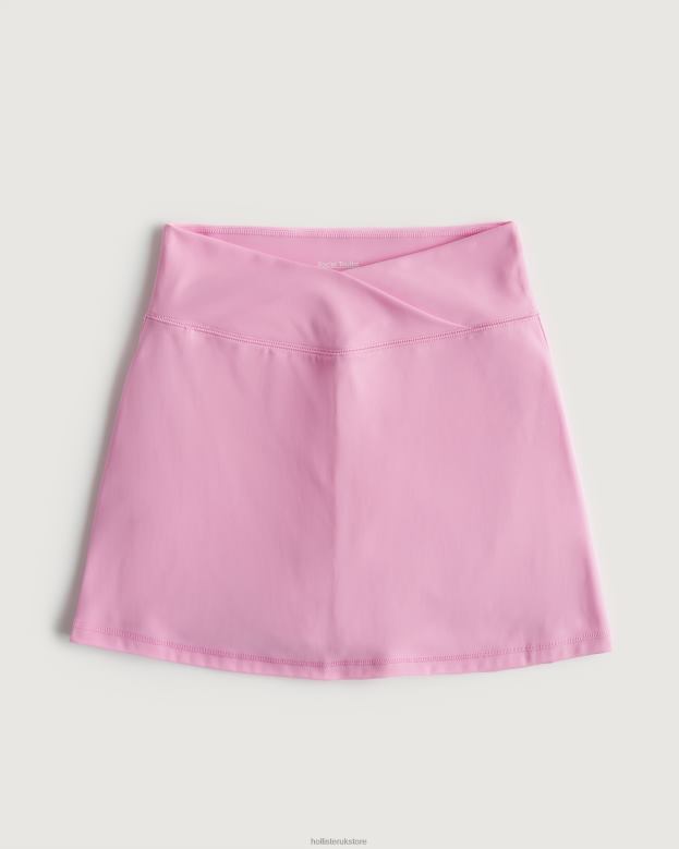 Bottoms Hollister Women Social Tourist V-Waist Skort 48820759 Light Pink