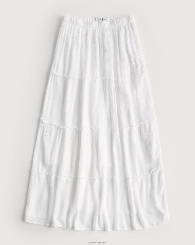 Bottoms Hollister Women Tiered Maxi Skirt 48820464 White