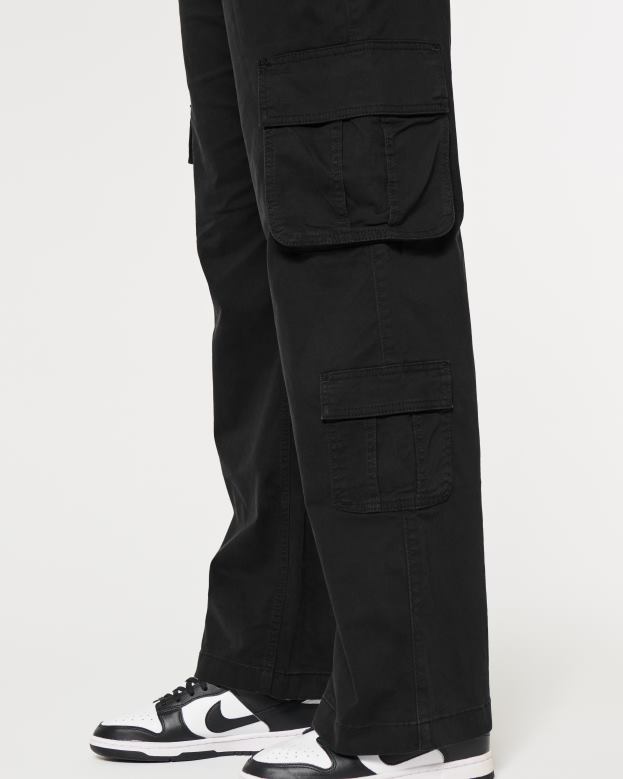Bottoms Hollister Women Ultra High-Rise Baggy 3-Pocket Cargo Pants 48820472 Black