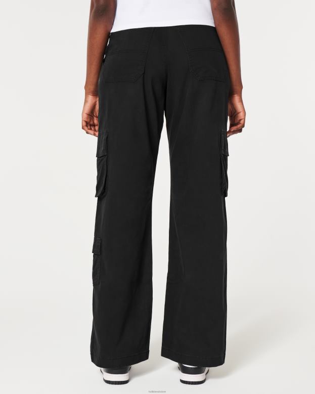 Bottoms Hollister Women Ultra High-Rise Baggy 3-Pocket Cargo Pants 48820472 Black