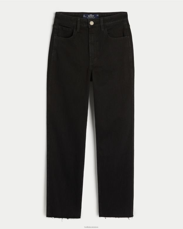 Bottoms Hollister Women Ultra High-Rise Black Mom Jeans 48820551 Black