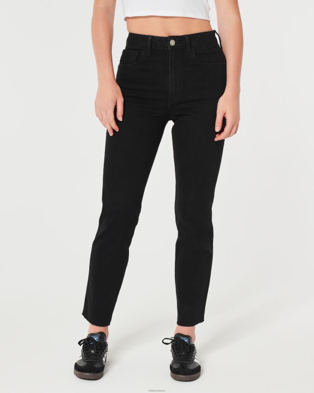 Bottoms Hollister Women Ultra High-Rise Black Mom Jeans 48820551 Black