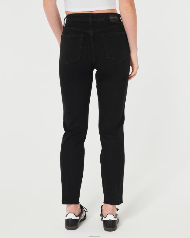 Bottoms Hollister Women Ultra High-Rise Black Mom Jeans 48820551 Black