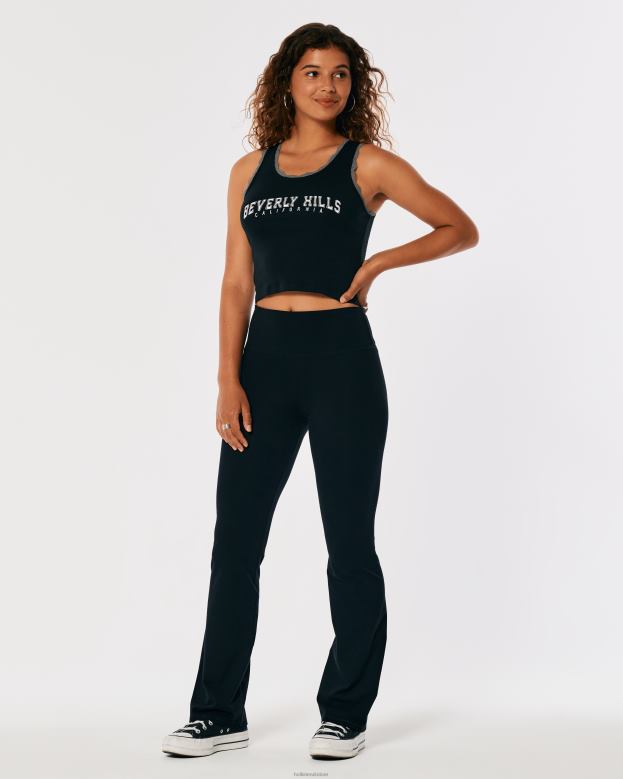 Bottoms Hollister Women Ultra High-Rise Bootcut Leggings 48820641 Black
