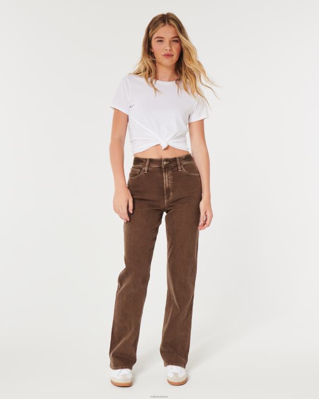 Bottoms Hollister Women Ultra High-Rise Brown Dad Jeans 48820591 Brown