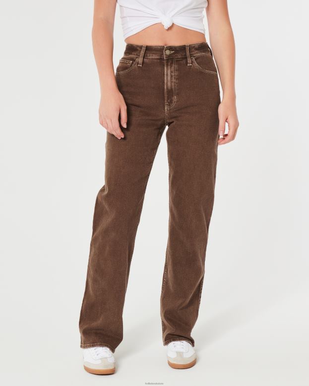 Bottoms Hollister Women Ultra High-Rise Brown Dad Jeans 48820591 Brown