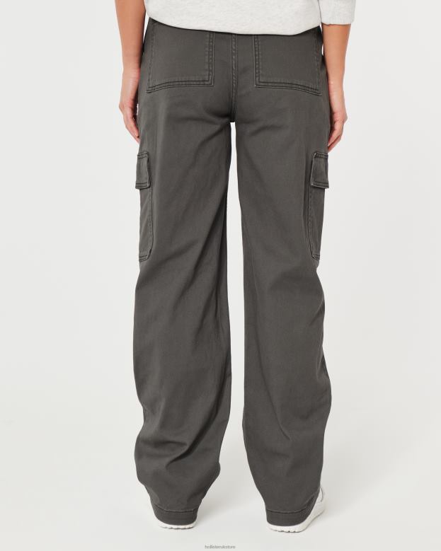 Bottoms Hollister Women Ultra High-Rise Cargo Dad Pants 48820588 Dark Grey