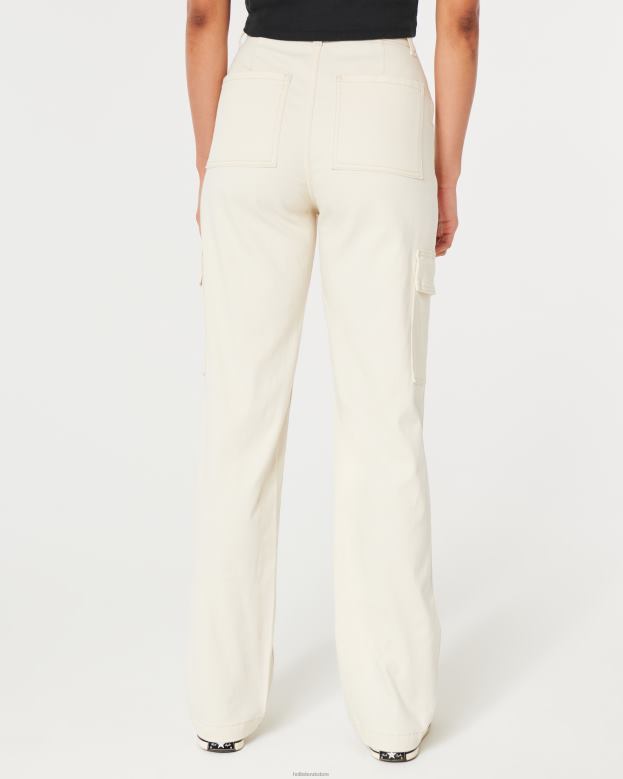 Bottoms Hollister Women Ultra High-Rise Cargo Dad Pants 48820656 Cream