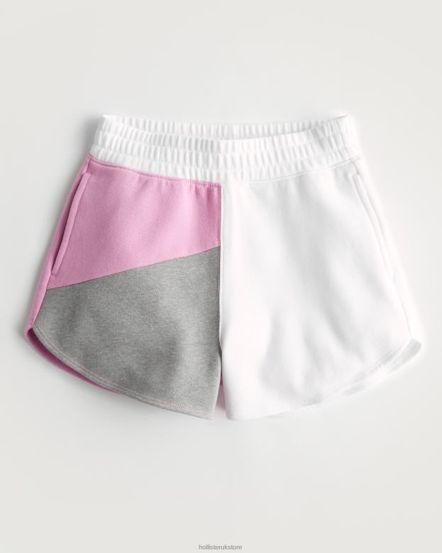 Bottoms Hollister Women Ultra High-Rise Curved Hem Dad Shorts 48820704 Pink-Grey-White