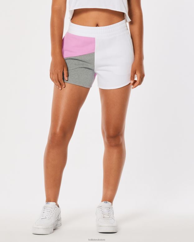 Bottoms Hollister Women Ultra High-Rise Curved Hem Dad Shorts 48820704 Pink-Grey-White