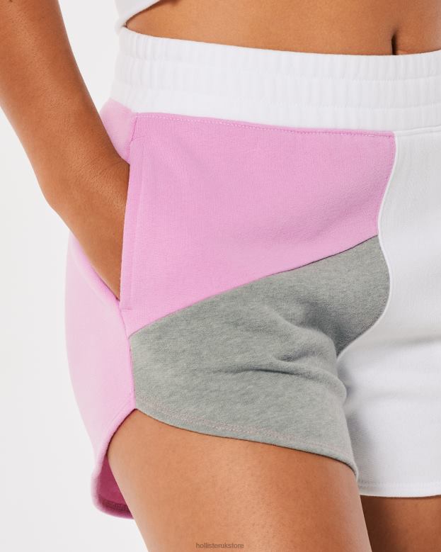 Bottoms Hollister Women Ultra High-Rise Curved Hem Dad Shorts 48820704 Pink-Grey-White