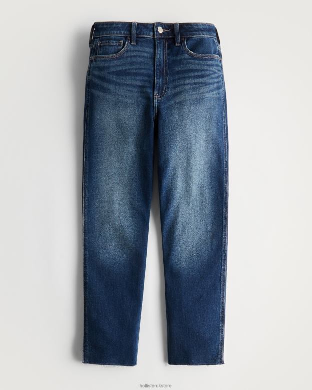 Bottoms Hollister Women Ultra High-Rise Dark Medium Wash Mom Jeans 48820716 Dark Medium Wash