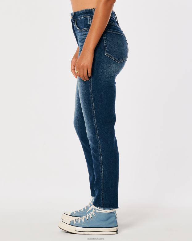 Bottoms Hollister Women Ultra High-Rise Dark Medium Wash Mom Jeans 48820716 Dark Medium Wash