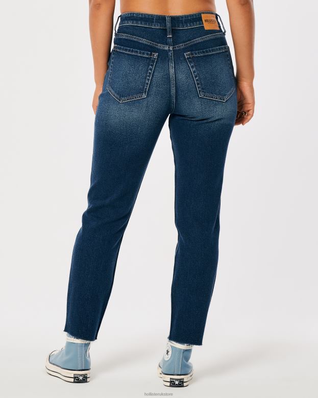 Bottoms Hollister Women Ultra High-Rise Dark Medium Wash Mom Jeans 48820716 Dark Medium Wash