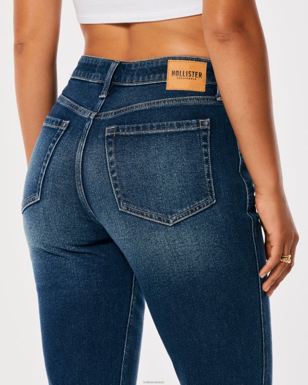Bottoms Hollister Women Ultra High-Rise Dark Medium Wash Mom Jeans 48820716 Dark Medium Wash