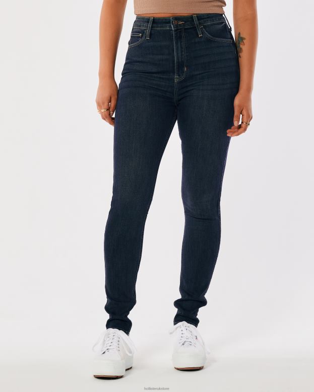 Bottoms Hollister Women Ultra High-Rise Dark Wash Super Skinny Jeans 48820729 Dark Wash