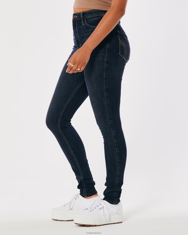 Bottoms Hollister Women Ultra High-Rise Dark Wash Super Skinny Jeans 48820729 Dark Wash