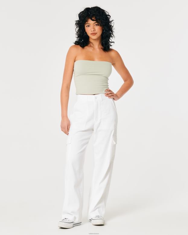 Bottoms Hollister Women Ultra High-Rise Drapey Cargo Pants 48820471 White