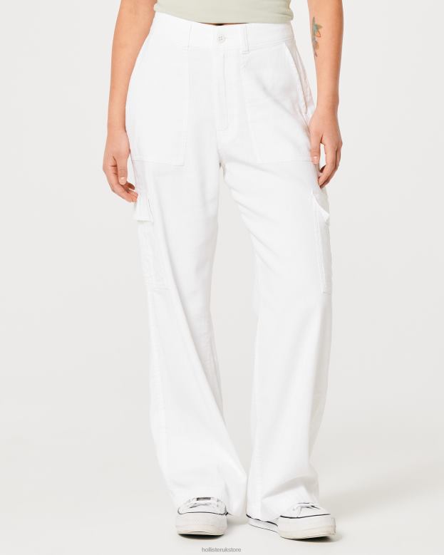 Bottoms Hollister Women Ultra High-Rise Drapey Cargo Pants 48820471 White