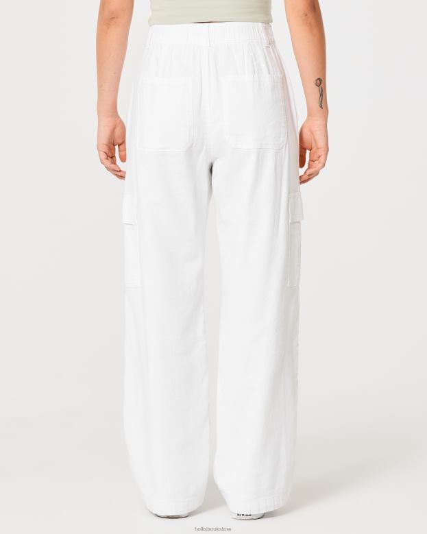 Bottoms Hollister Women Ultra High-Rise Drapey Cargo Pants 48820471 White