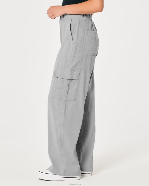 Bottoms Hollister Women Ultra High-Rise Drapey Cargo Pants 48820475 Grey