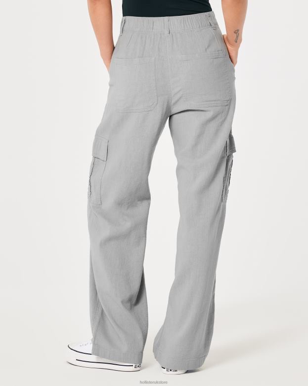 Bottoms Hollister Women Ultra High-Rise Drapey Cargo Pants 48820475 Grey