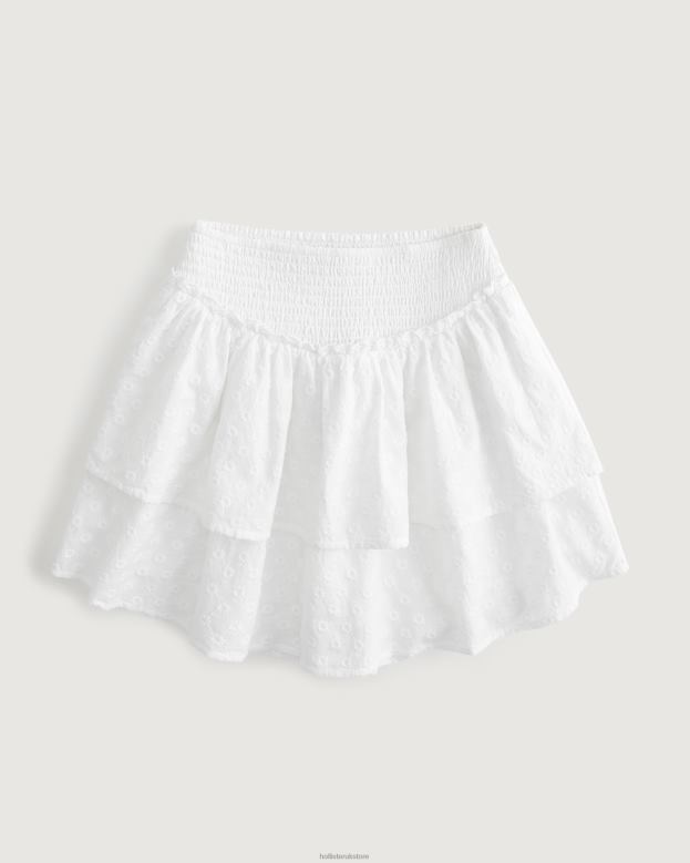 Bottoms Hollister Women Ultra High-Rise Embroidered Tiered Skort 48820549 White