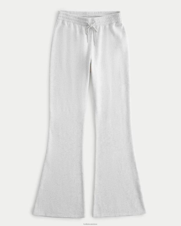 Bottoms Hollister Women Ultra High-Rise Fleece Flare Pants 48820598 Light Heather Grey