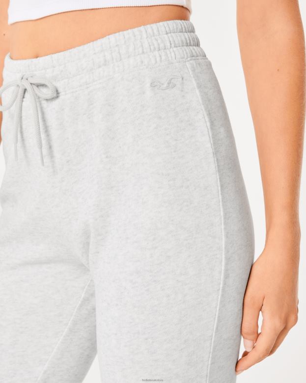 Bottoms Hollister Women Ultra High-Rise Fleece Flare Pants 48820598 Light Heather Grey