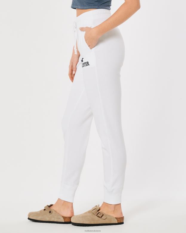 Bottoms Hollister Women Ultra High-Rise Fleece Logo Joggers 48820646 White