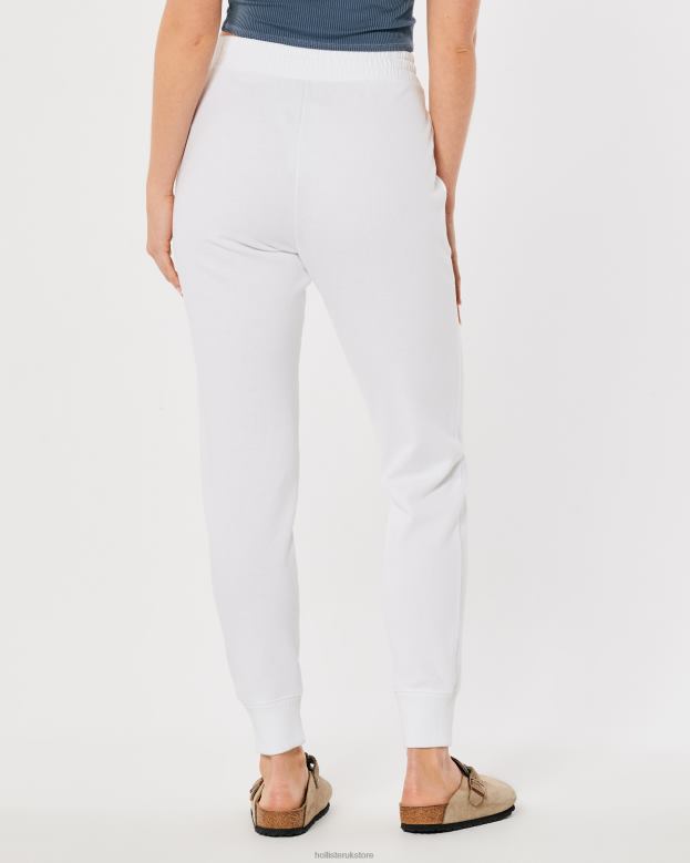 Bottoms Hollister Women Ultra High-Rise Fleece Logo Joggers 48820646 White