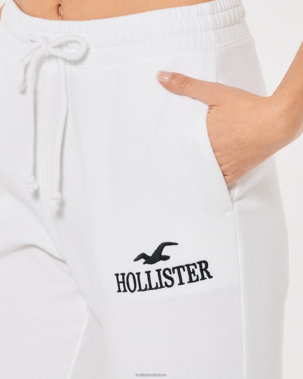 Bottoms Hollister Women Ultra High-Rise Fleece Logo Joggers 48820646 White