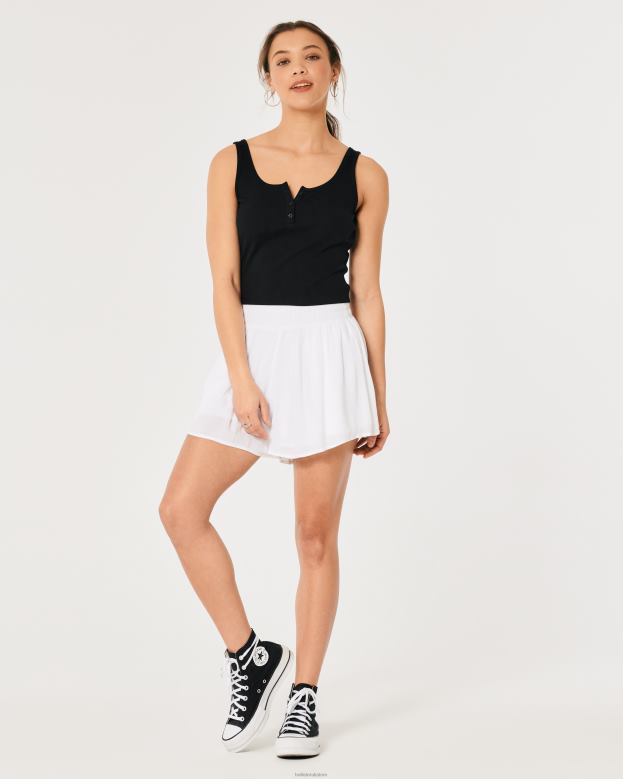 Bottoms Hollister Women Ultra High-Rise Flowy Soft Shorts 48820632 White