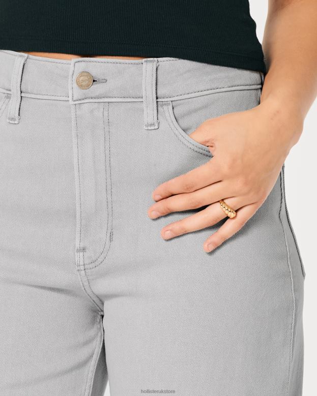 Bottoms Hollister Women Ultra High-Rise Grey Dad Jeans 48820726 Light Grey
