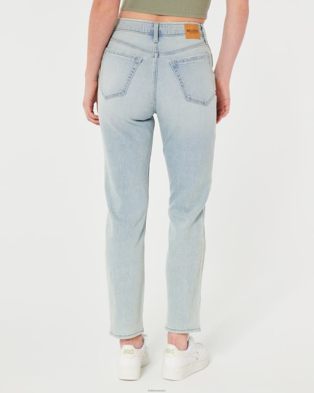 Bottoms Hollister Women Ultra High-Rise Light Wash Mom Jeans 48820607 Light Wash