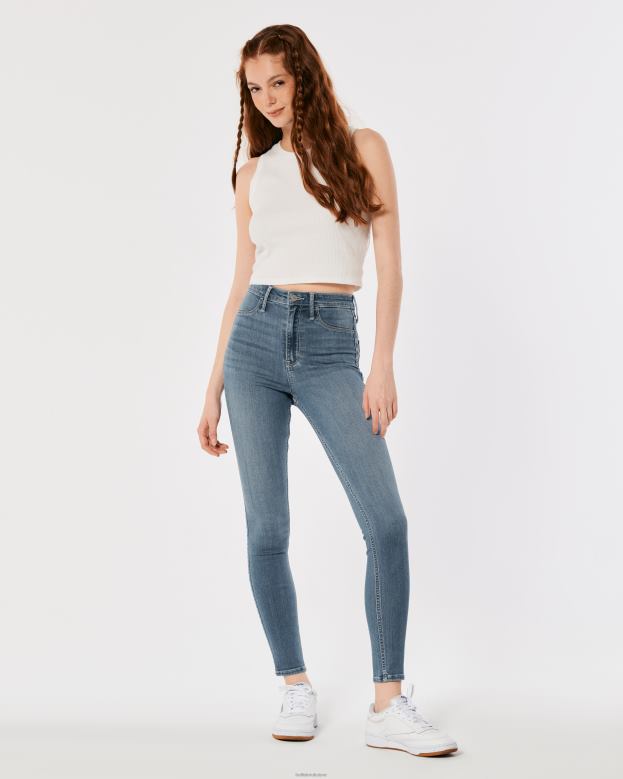 Bottoms Hollister Women Ultra High-Rise Medium Wash Jean Leggings 48820723 Medium Wash