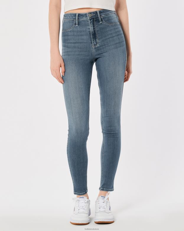 Bottoms Hollister Women Ultra High-Rise Medium Wash Jean Leggings 48820723 Medium Wash