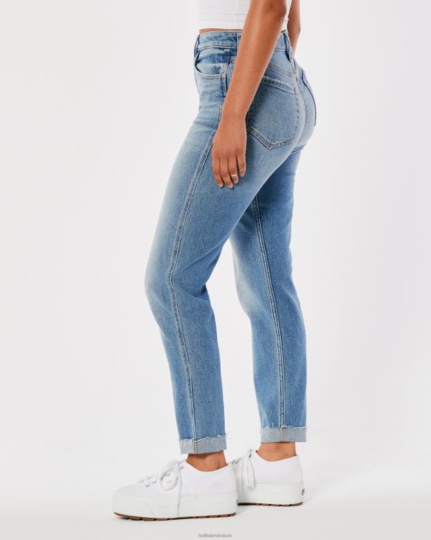 Bottoms Hollister Women Ultra High-Rise Medium Wash Mom Jeans 48820529 Medium