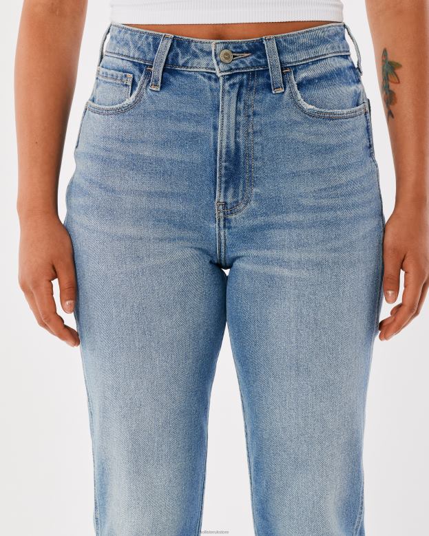 Bottoms Hollister Women Ultra High-Rise Medium Wash Mom Jeans 48820529 Medium